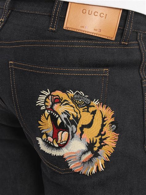 gucci jeans with tiger